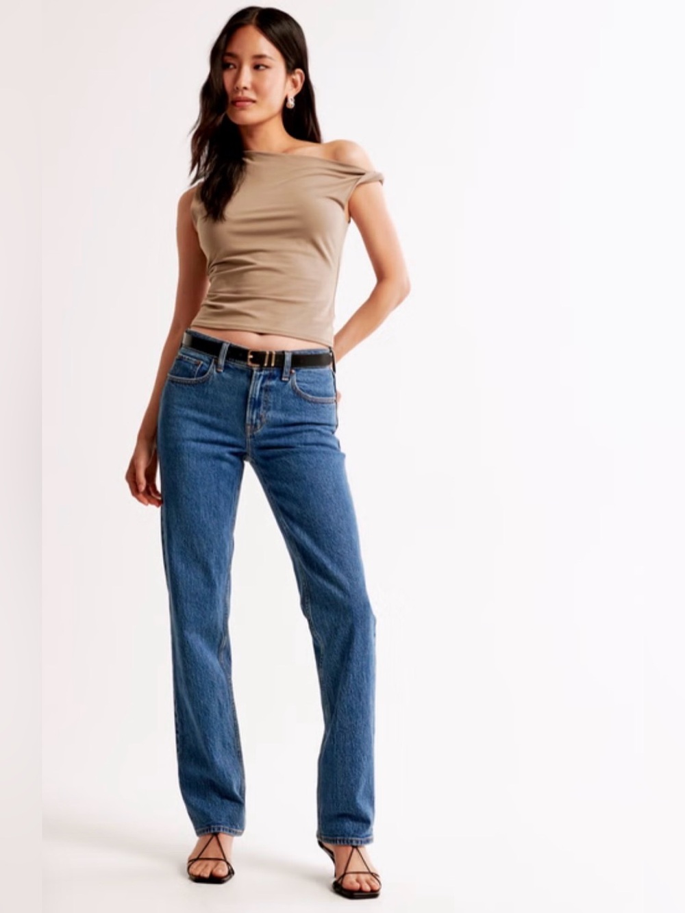Abercrombie & Fitch 90s Straight mid rise Jeans Blue Denim 36 / 22 short